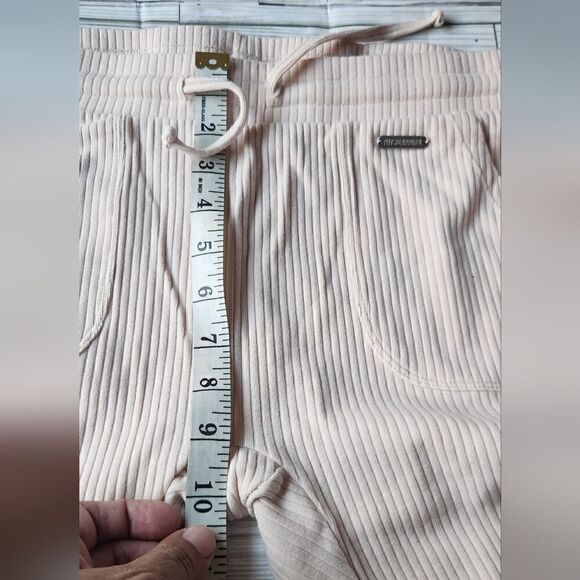 Physiq Apparel Ribbed Drawstring Pants in Cream Size Large - Picture 6 of 10